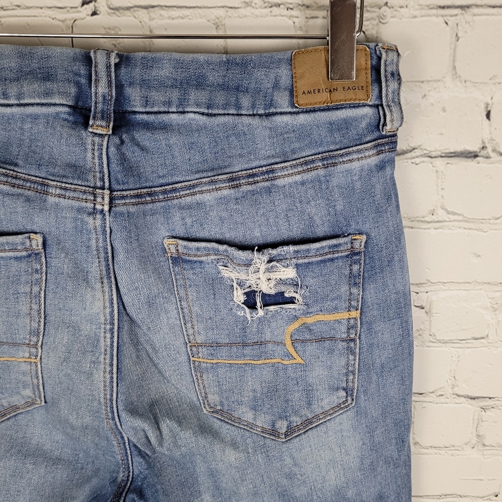 AMERICAN EAGLE | curvy hi-rise jegging distressed destroyed skinny stretch jeans